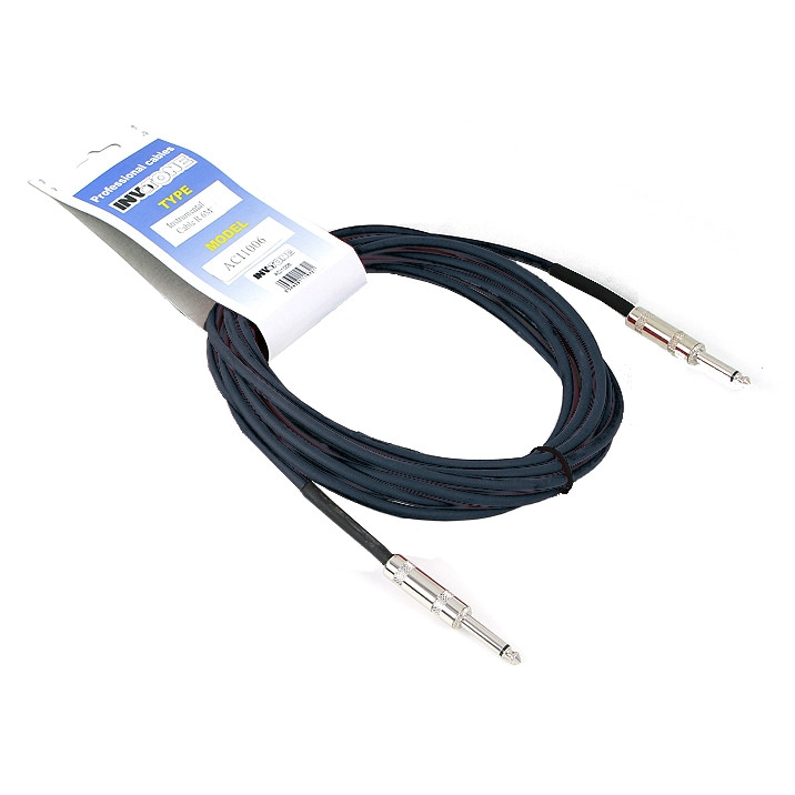 INVOTONE ACI1005/BK - инструментальный кабель, 6,3 джек моно <-> 6,3 джек моно, длина 5 м (черный)