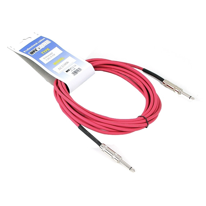 INVOTONE ACI1005/R - инструментальный кабель, 6,3 джек моно <-> 6,3 джек моно, длина 5 м (красный)