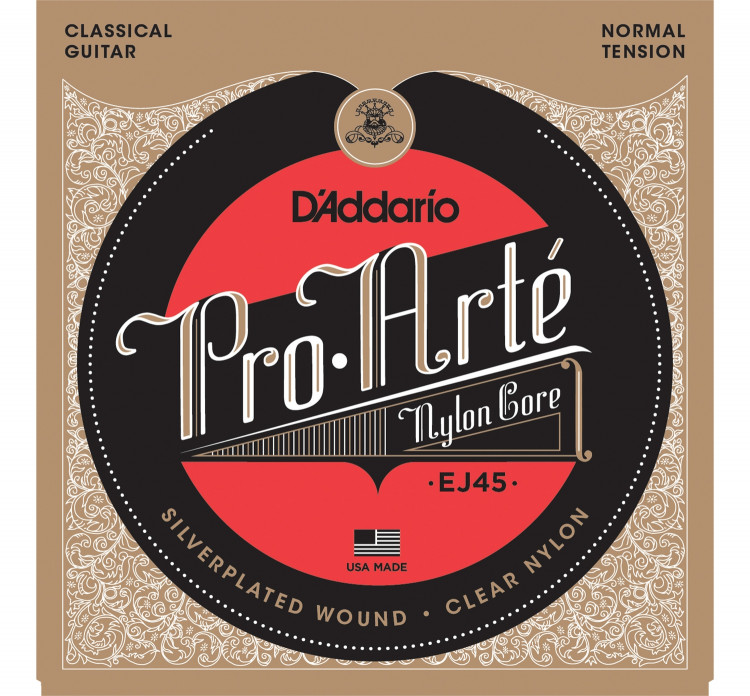 D'ADDARIO EJ45 - струны для классической гитары, серебро (Silver), Normal Tension