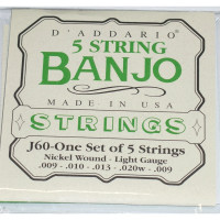 D'ADDARIO J60 - струны для банджо, 5 String and Tenor Banjo/Light/Nickel