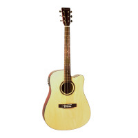 BEAUMONT DG80CE/NA - электроакустическая гитара с вырезом, корпус липа, цвет натуральный, матовый