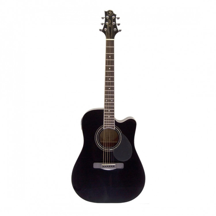 GREG BENNETT D1CE/BK - электроакустическая гитара с вырезом, нато, пассив. EQ, цвет черный