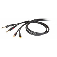 DIE HARD DHG535LU18 - проф. аудио кабель,  2х 6.3 джек моно  <-> 2х RCA (папа), длина 1.8 м
