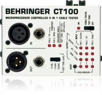 BEHRINGER CT100 - кабель-тестер,разъёмы XLR,TRS (1/4",1/8",TT), RCA,MIDI,дисплей,бат. 2-АА (не вкл)