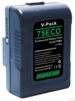 Logocam V-Pack 75 ECO литий-ионная аккумуляторная батарея с номинальным напряжением 14,4В и емкостью 75Вт*Ч c креплением V-lock, разъем 2-пин АВ 