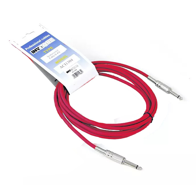 INVOTONE ACI1302/R - инструментальный кабель, 6,3 джек моно <-> 6,3 джек моно, длина 2 м (красный)