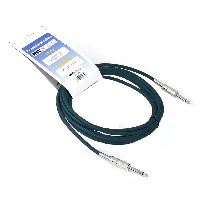 INVOTONE ACI1304/BK - инструментальный кабель, 6,3 джек моно <-> 6,3 джек моно, длина 4 м (ченый)