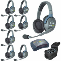 Комплект на 8 абонентов с полнодуплексными беспроводными стереогарнитурами Eartec HUB8D UltraLITE 8-Person