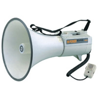SHOW ER-68SW - мегафон 45 Вт, выносной микрофон, сирена и свисток, вход AUX, алюминий