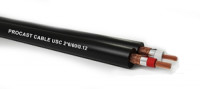 PROCAST cable USC 2*6/60/0,12 профессиональный инсталляционный  двухканальный (стерео) сигнальный кабель, внешний диаметр D=2x6mm, (28/0,12BC+PE2,3+Al Foil+SP60/0,12BC)x2+PVC 6x2, черный,100m