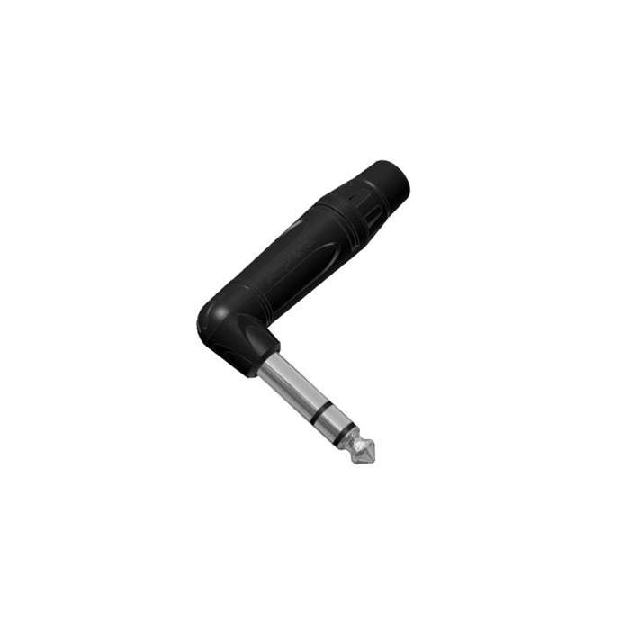AMPHENOL ACPS-TB - джек стерео, угловой, кабельный, 6.3 мм, корпус металл, цвет - черный