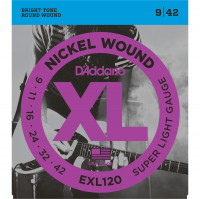 D'ADDARIO EXL120 - струны для  электрогитары, Super Light, никель, 9-42