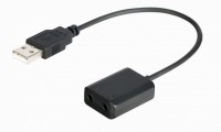 USB кабель Saramonic EA2L с 2мя выходами 3.5мм TRS для микрофона и наушников длина 15см