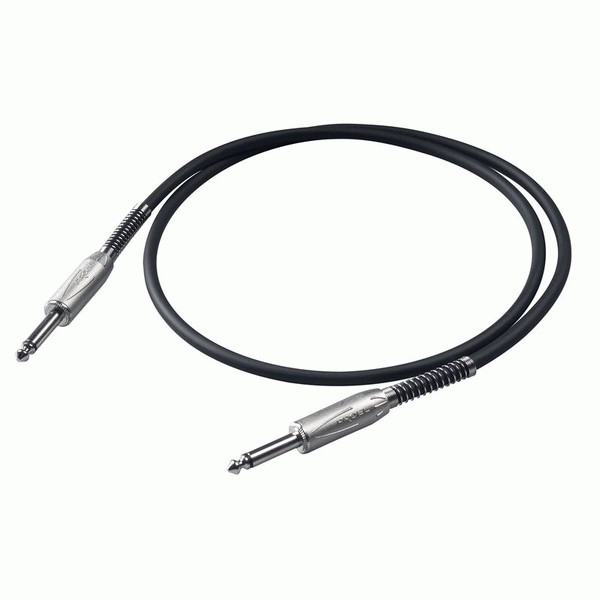 PROEL BULK100LU05 - инструментальный  кабель, 6.3 джек моно <-> 6.3 джек моно , длина - 0.5 м
