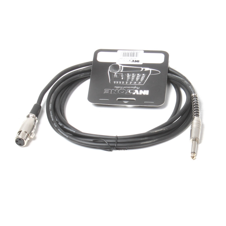 INVOTONE ACM1003/BK - микрофонный кабель , 6,3 джек моно <-> XLR (мама), длина 3 м (черный)
