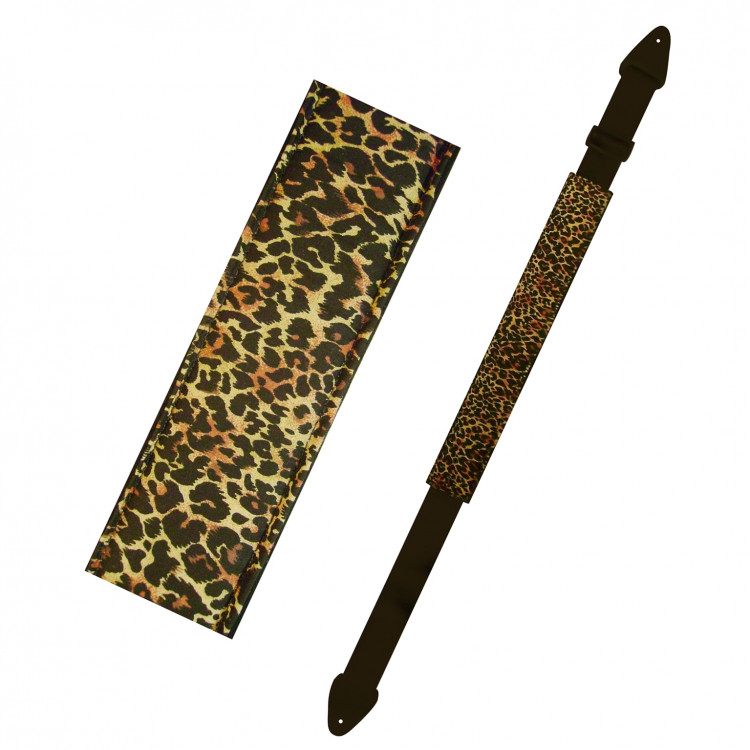 PERRI'S KDL50-123 - нейлоновый ремень (2,5") для гитары с подв. подушкой, кожан.концы (леопард)