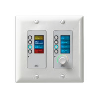 BSS EC-8BV-WHT-EU - панельный контроллер с 8 кнопками и регулятором уровня,  Ethernet , цвет белый