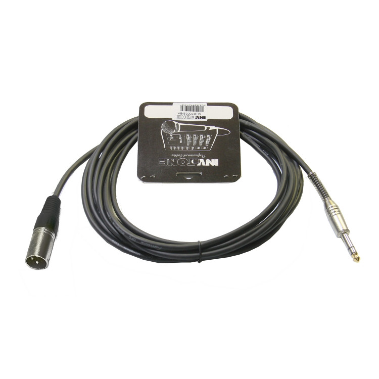 INVOTONE ACM1005S/BK - микрофонный кабель, 6,3 джек стерео <-> XLR (папа), длина 5 м (черный)