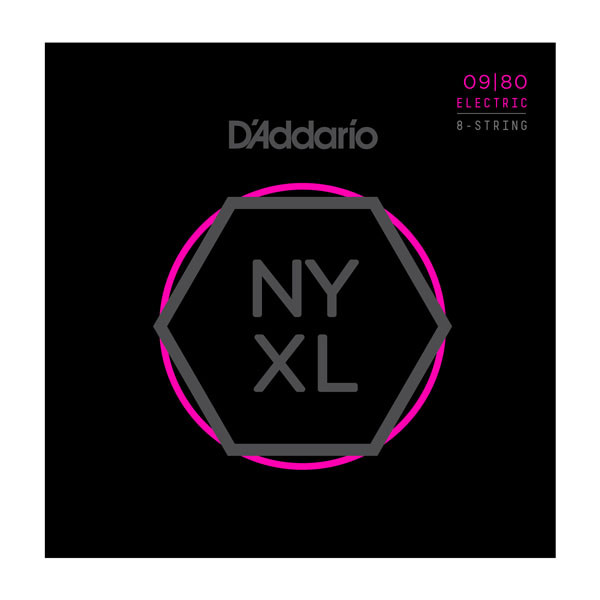 D'ADDARIO NYXL0980 - струны для 8-стр. электрогитары, диаметр: 9-80