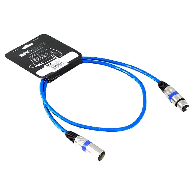 INVOTONE ACM1101/B - микрофонный кабель,  XLR(папа) <-> XLR(мама),  длина 1 м (синий)