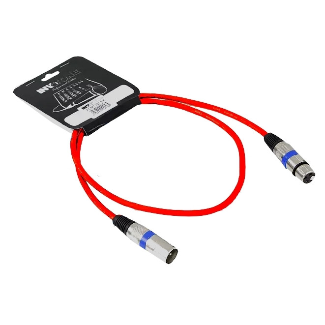 INVOTONE ACM1102/R - микрофонный кабель, XLR(папа) <-> XLR(мама),  длина 2 м (красный)