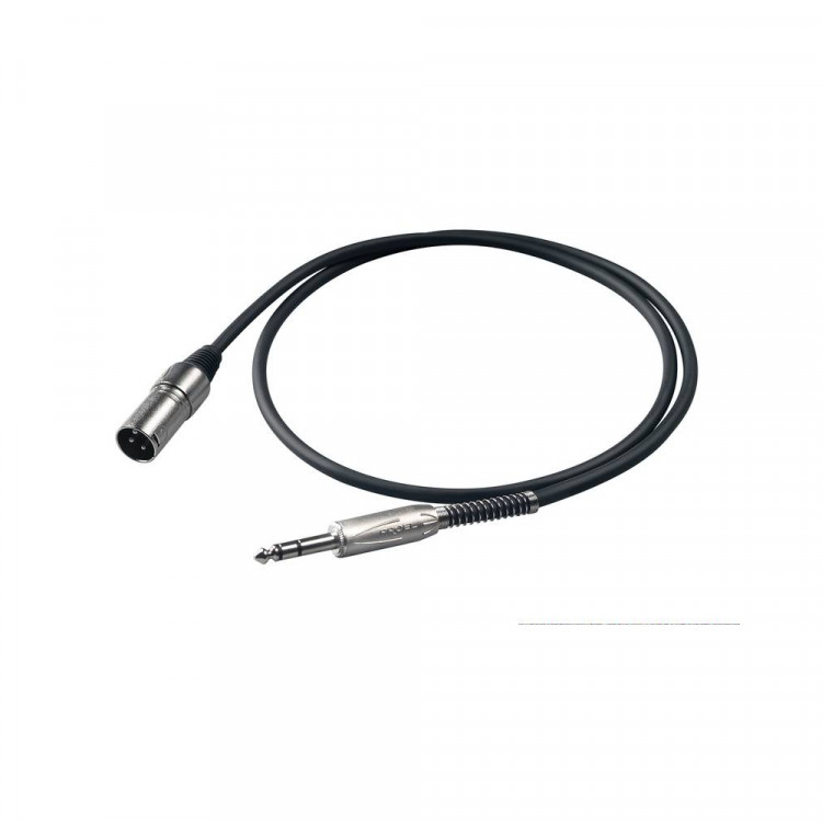 PROEL BULK230LU05 - микрофонный кабель, 6.3 джек стерео <-> XLR (папа), длина - 0.5 м