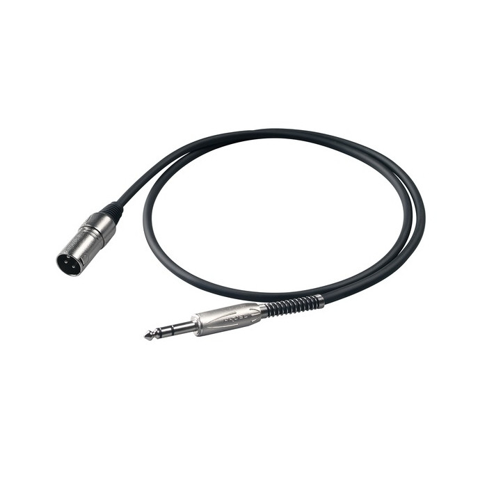 PROEL BULK230LU1 - микрофонный кабель, 6.3 джек стерео <-> XLR (папа), длина - 1 м