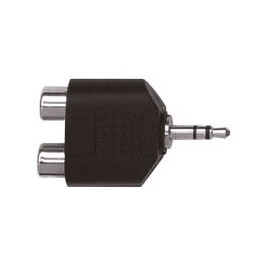PROEL AT128 - переходник, джек стерео 3,5мм <-> 2 х "тюльпан" RCA (мама), корпус  пластик
