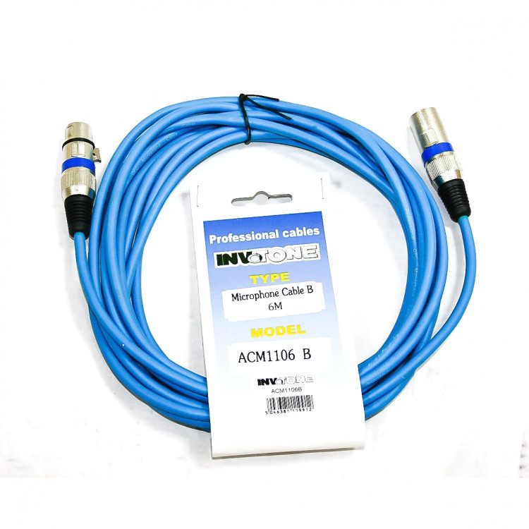 INVOTONE ACM1105/B - микрофонный кабель, XLR(папа) <-> XLR(мама), , длина 5 м (синий)