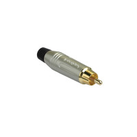 AMPHENOL ACPR-SBK - разъем кабельный,, RCA, цвет серый, с черным кольцом, покрытие контактов золото