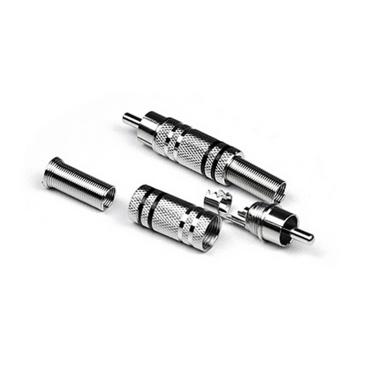 INVOTONE RCA100M/BK - тюльпан кабельный, RCA, корпус металл, цвет черный