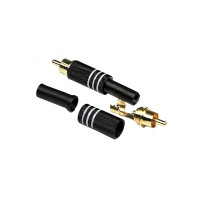 INVOTONE RCA200M/BK - тюльпан кабельный, RCA, "золото",  корпус металл, белая маркировка