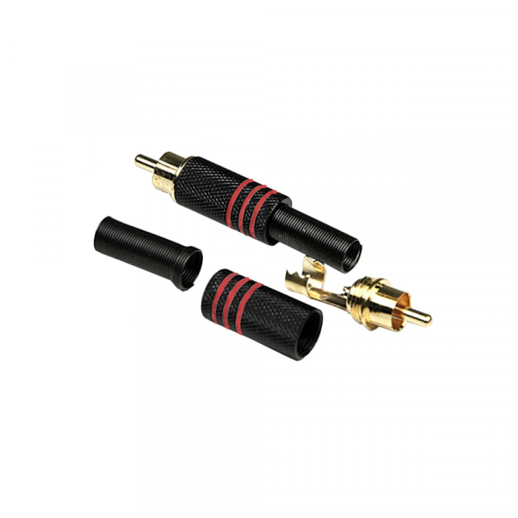 INVOTONE RCA200M/RD - тюльпан кабельный, RCA, "золото",  корпус металл, красная маркировка