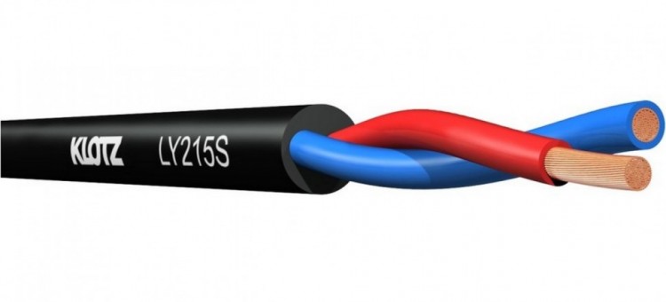 Спикерный кабель KLOTZ LY215S (LY215TSW) 2х1.5мм2, вн.диам.7мм, PVC, гибкий, черный , катушка 100 м