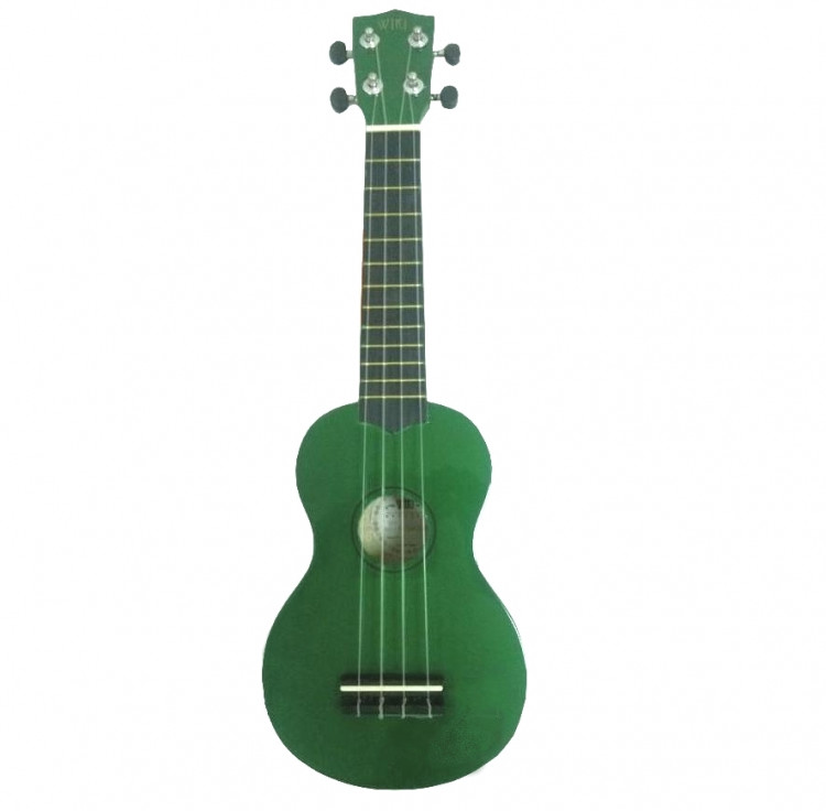 WIKI UK10G/GR - гитара укулеле сопрано, клен, цвет - зеленый глянец, чехол в комплекте