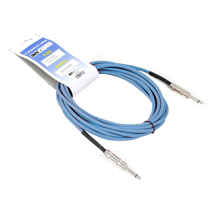 INVOTONE ACI1005/B - инструментальный кабель, 6,3 джек моно <-> 6,3 джек моно, длина 5 м (синий)